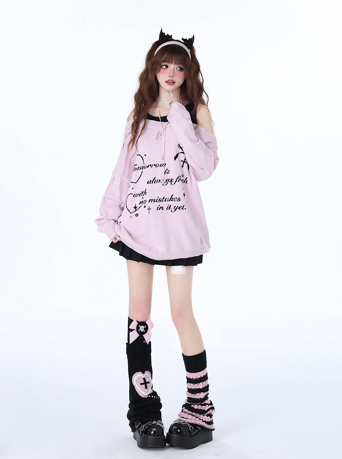 Haut deux pièces à épaules dénudées, style décontracté et cool, effet faux-sucré, pour une fille adorable