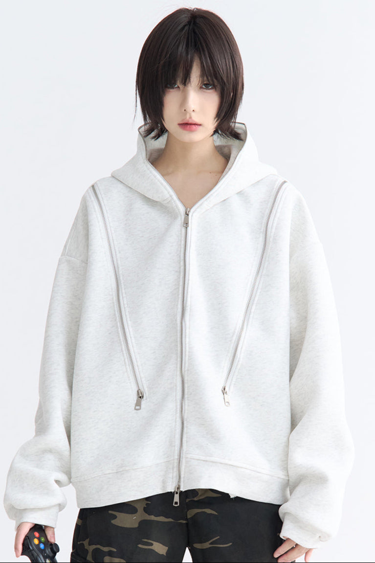 Strickjacke Lässiger Reißverschluss