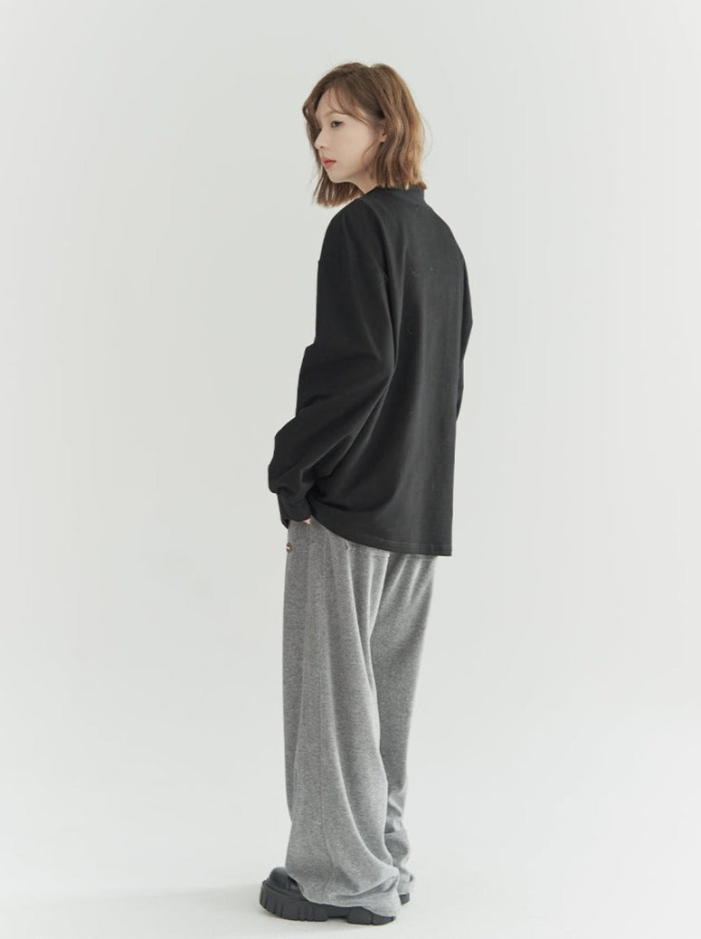 Casual Collar Loose-bottomed Top Half-high