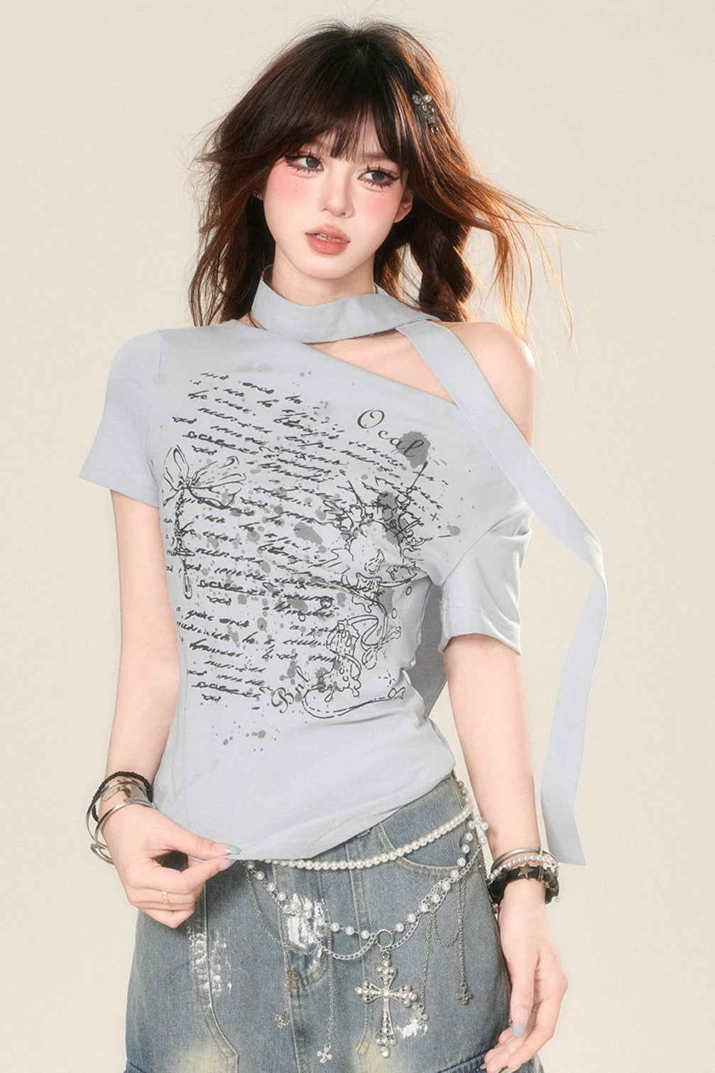 Shoulder Betty Asymmetrical One Top