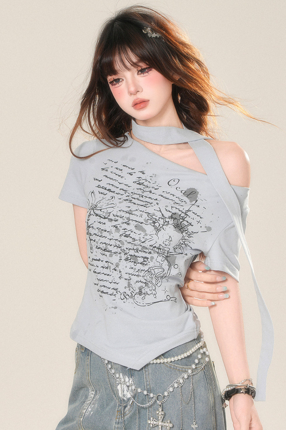 Shoulder Betty Asymmetrical One Top