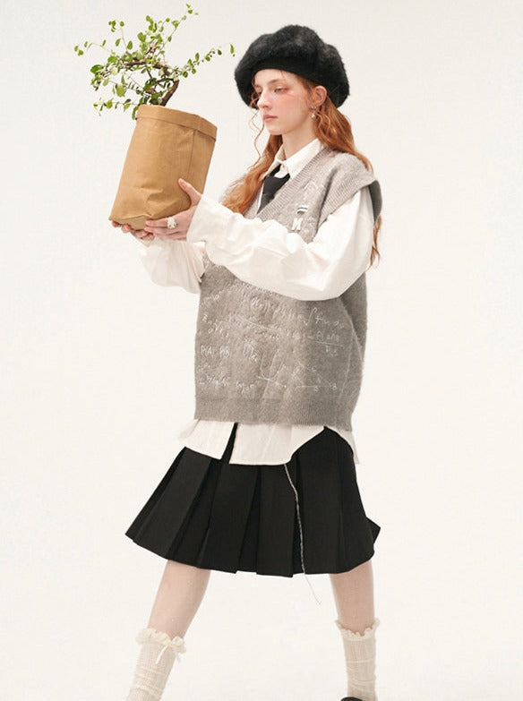 Gilet tricoté formule Over