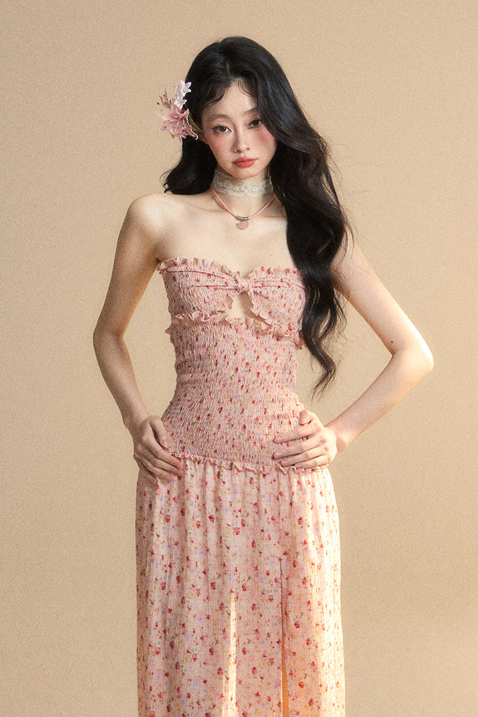 Girl Long Sweet Dress Tube Top