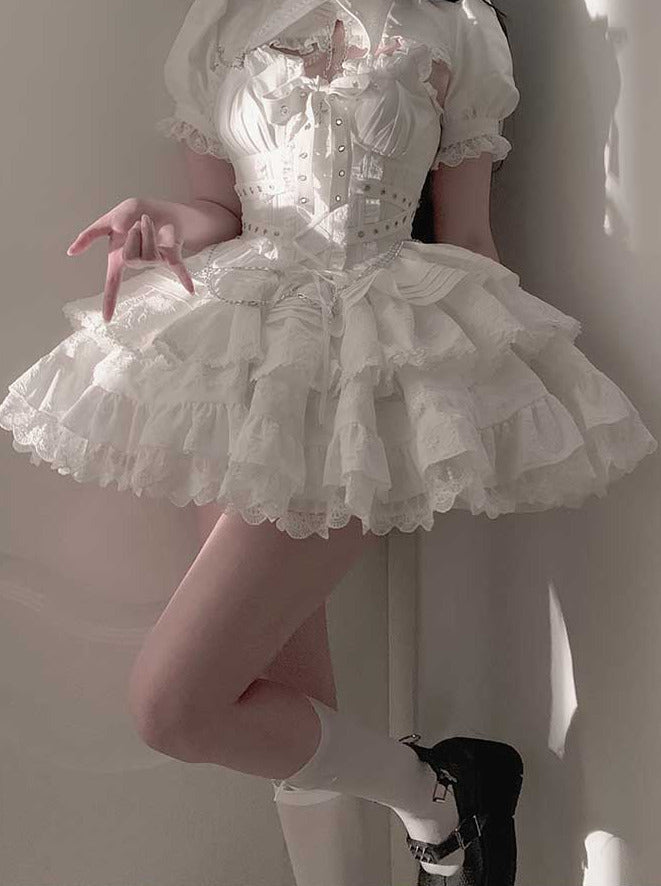 Dress Short Cross Contract Sweetheart Gothic