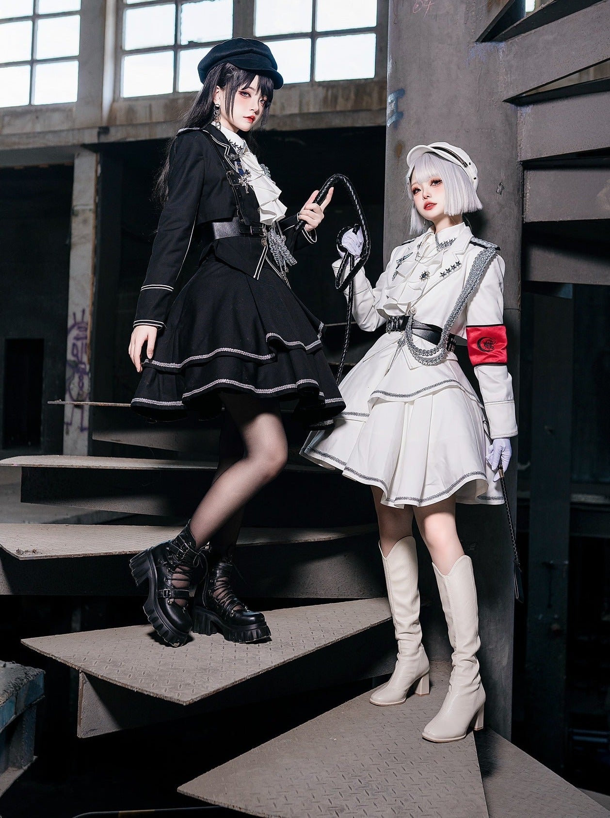 Army Skirt Dark Asymmetrical Military + Uniform + Shirt Mantle