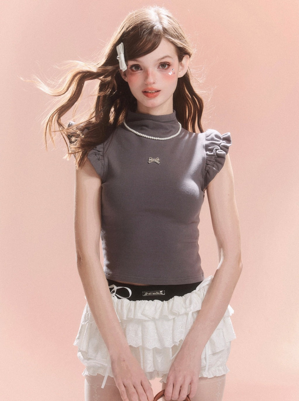 Flared Ribbon Sleeveless Top