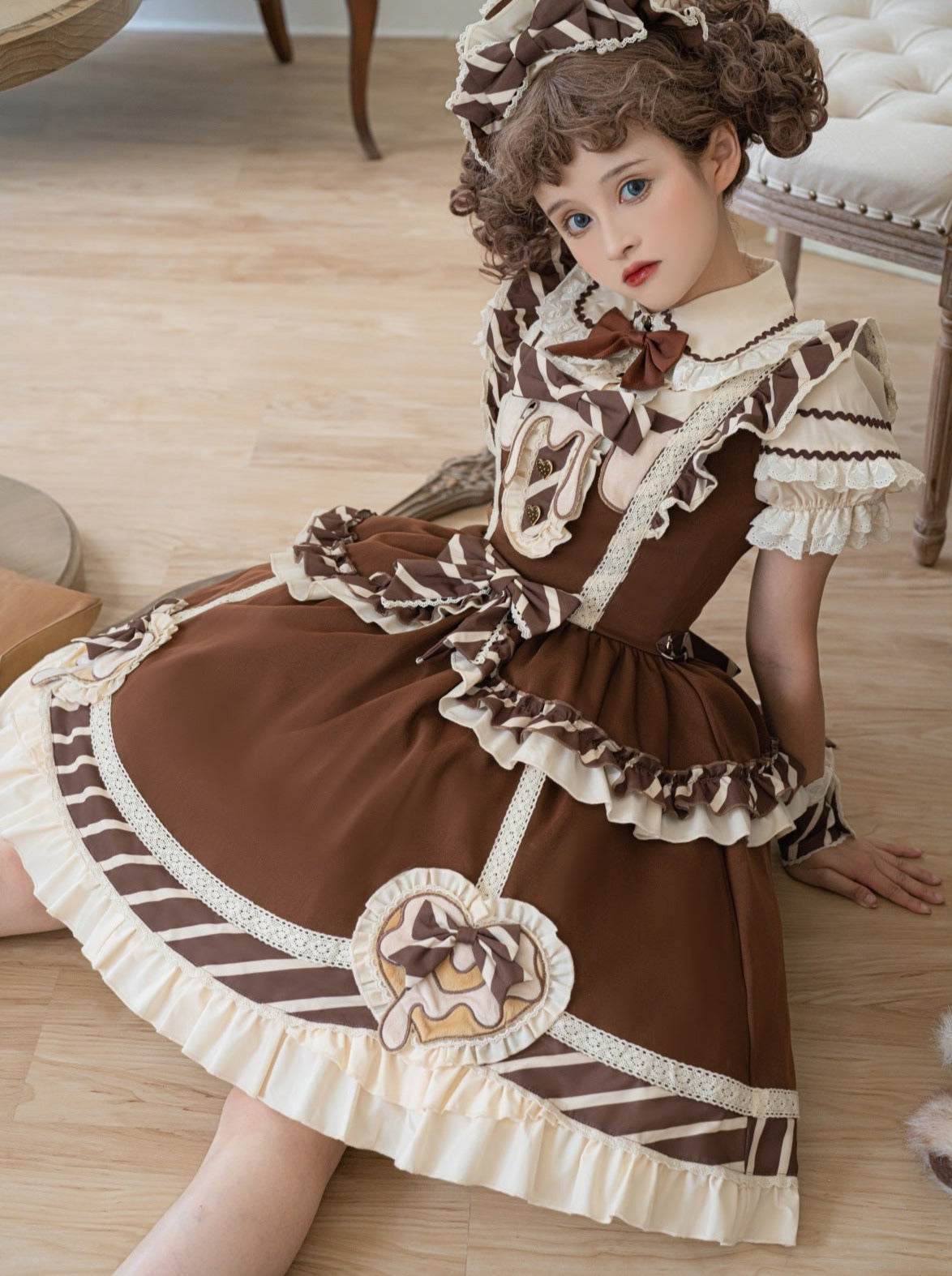 Sweet Ruffle + Blouse Skirt Arm Chocolate Warmers + Lace Ribbon Catsuit + Short Lolita