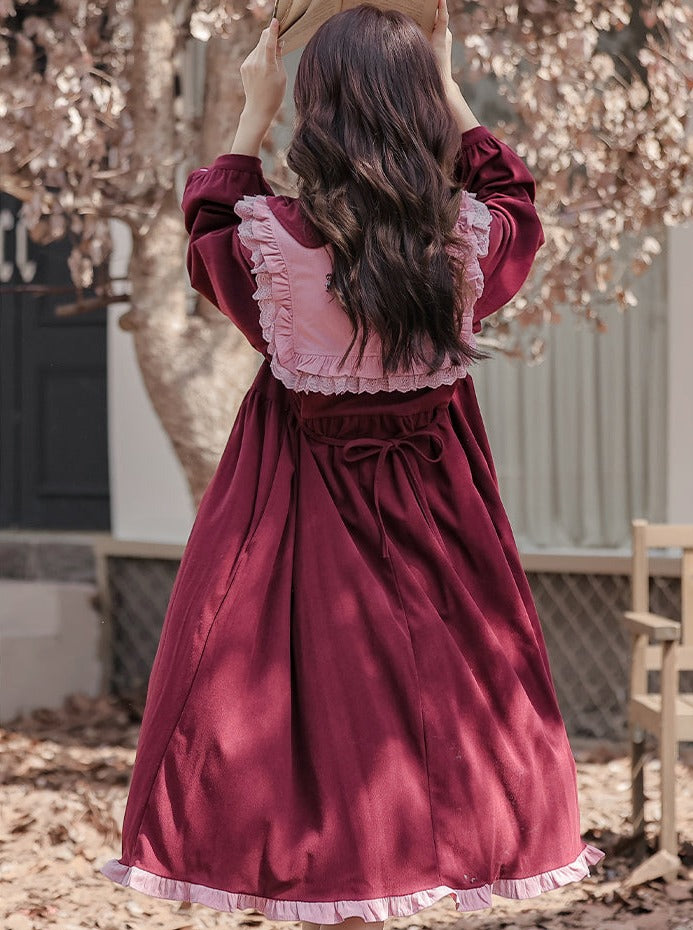 Ruffle Strawberry Retro Dress Collar