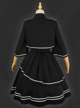 Set Army Up Low Skirt Brumble Cape Dark Military Battle Jacket Uniform