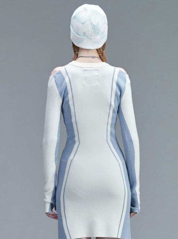 Sportliches, enges Kleid-Spleißen