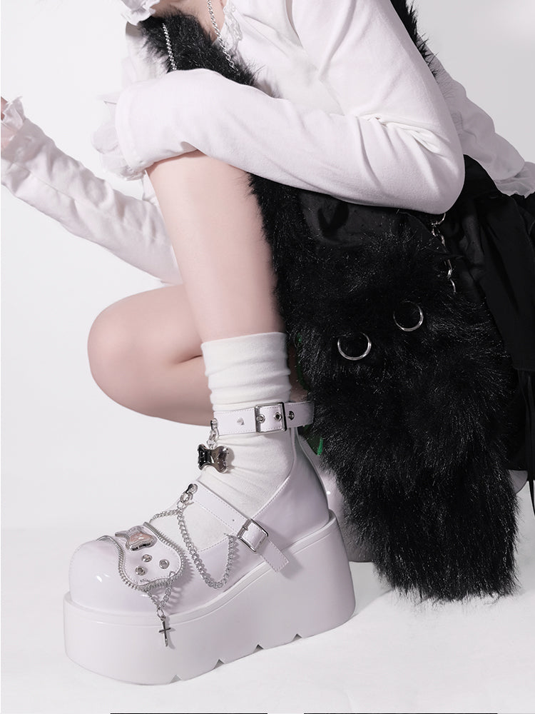 Plateau Nieten Punk Bone Millennium Schuhe