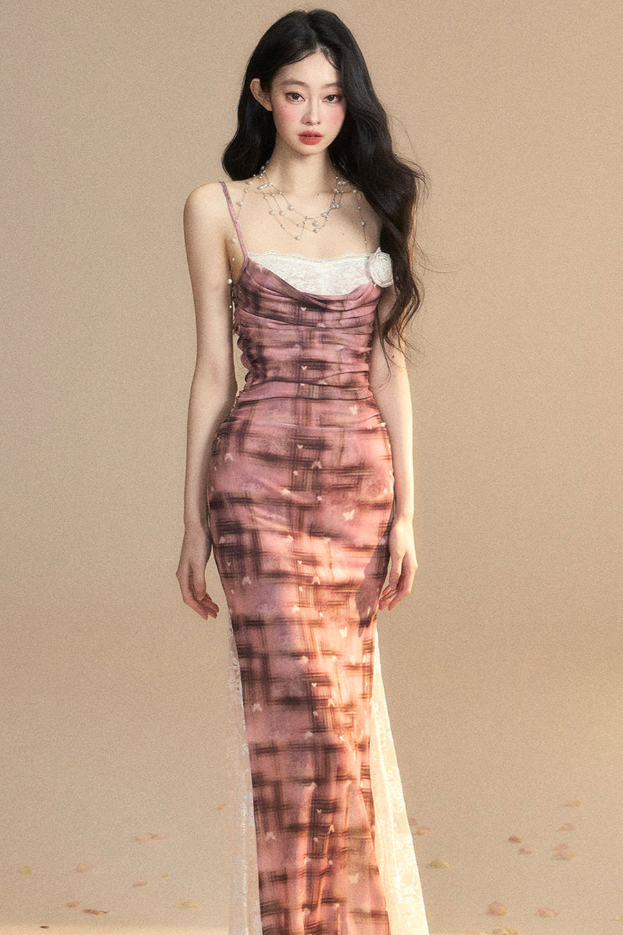 Dress Dreamland One Lace Check Shoulder