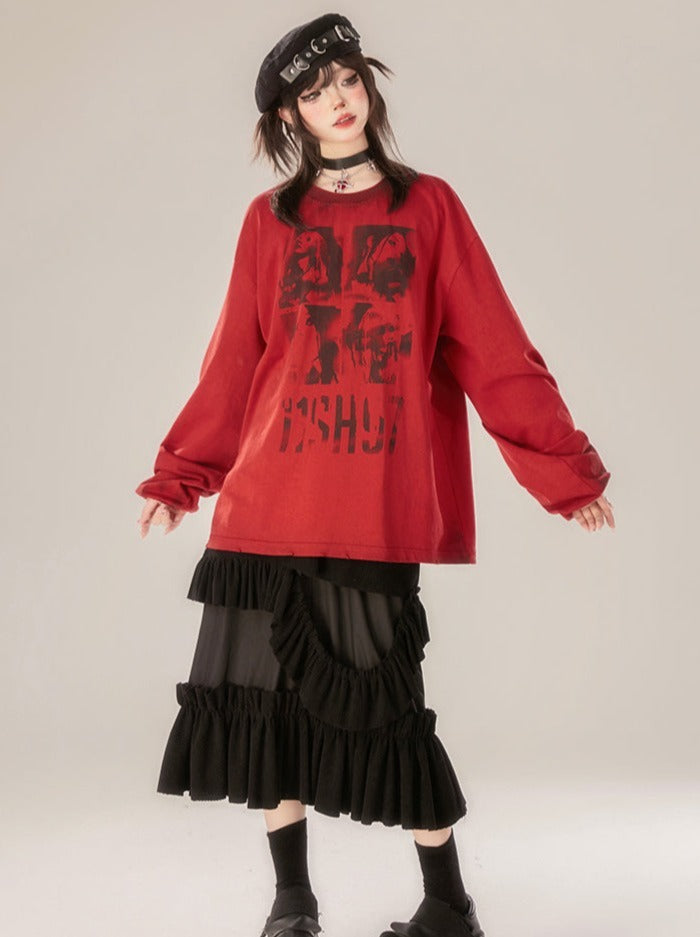 Locked Long Tops Loose Dark