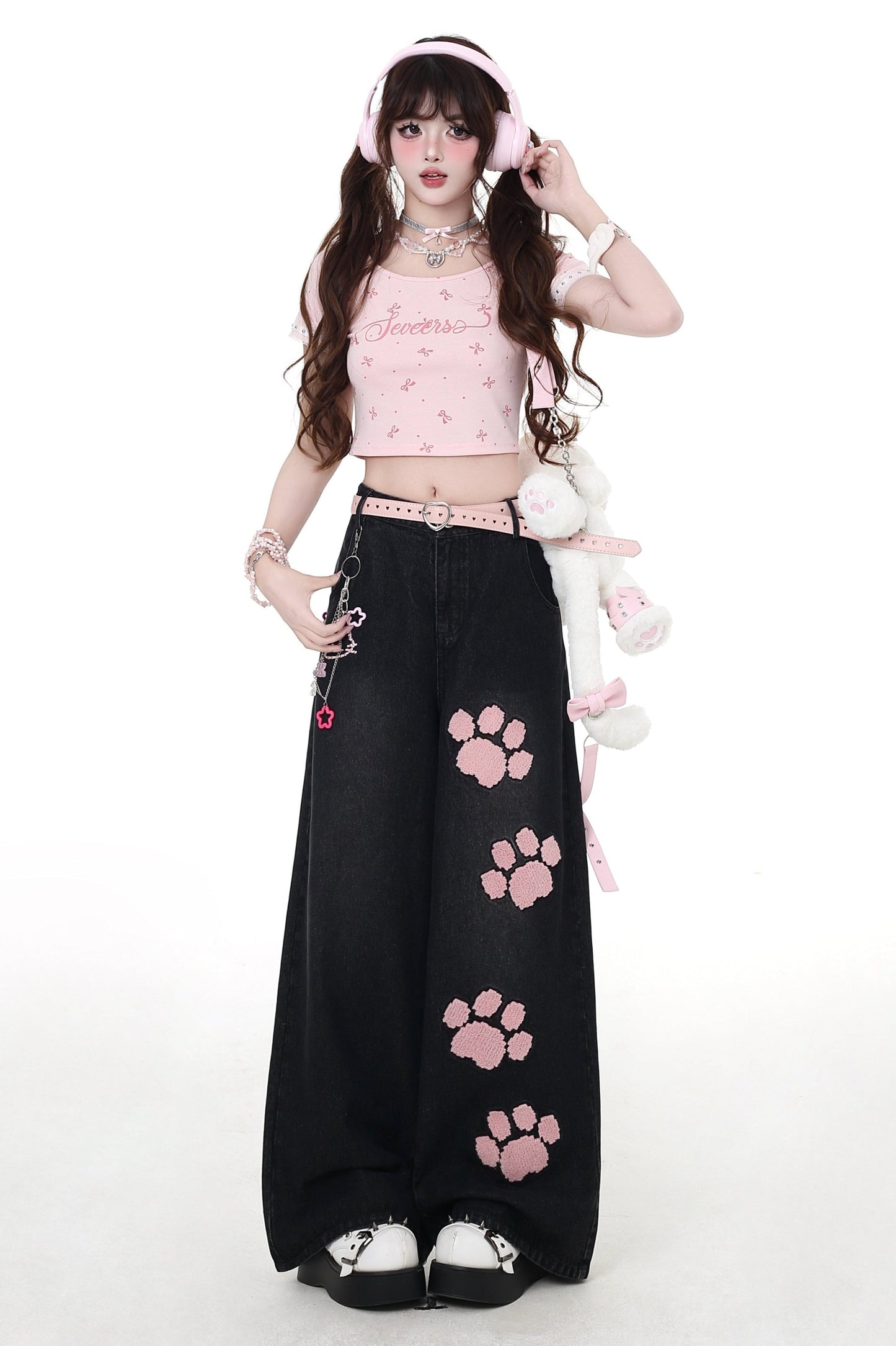 Lace T-shirt Girl Crazy Pink