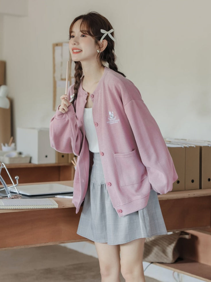Veste ample et poussiéreuse rose à manches et épaules tombantes