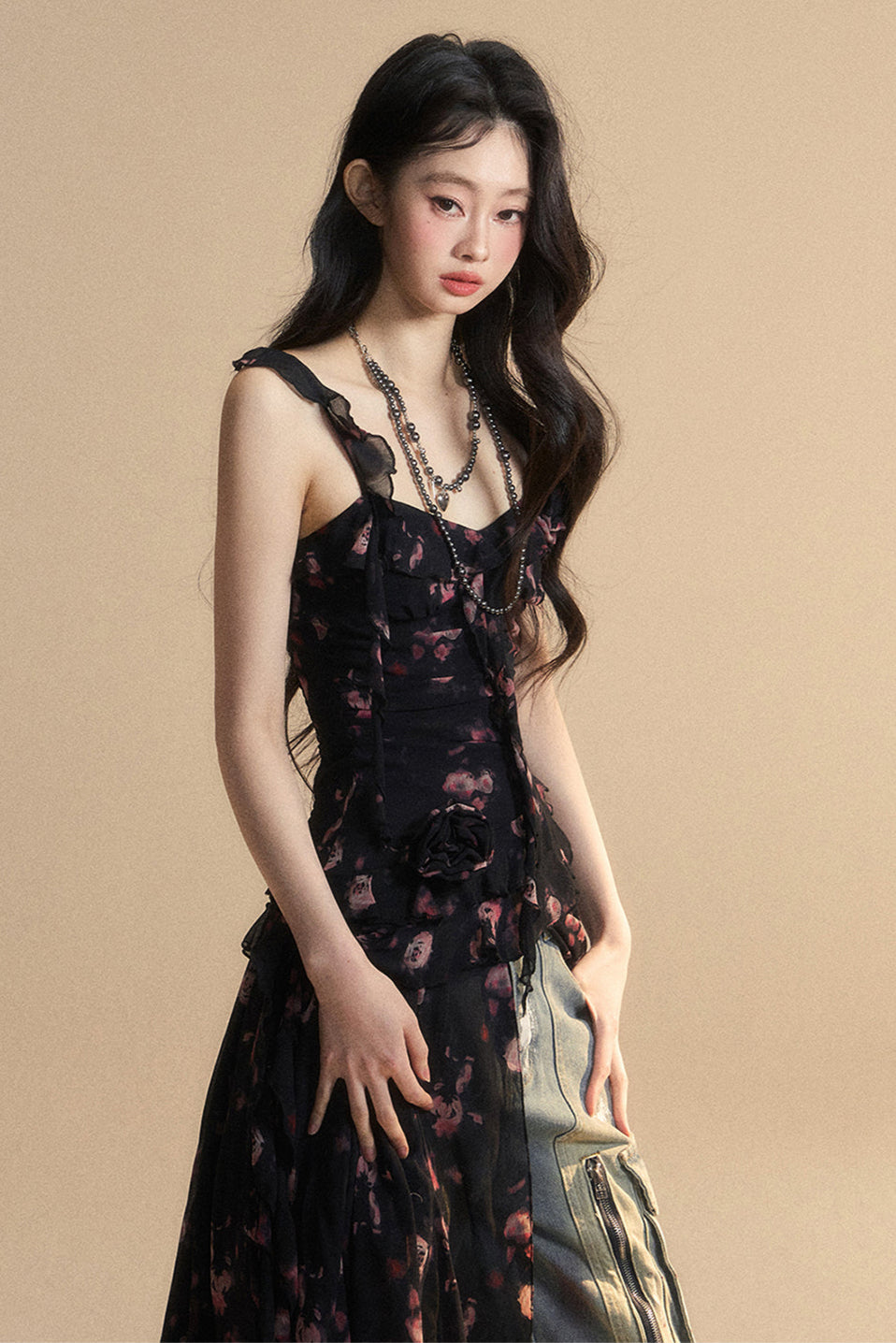 Chiffon Top Asymmetrical Wildflower Reservations Camisole