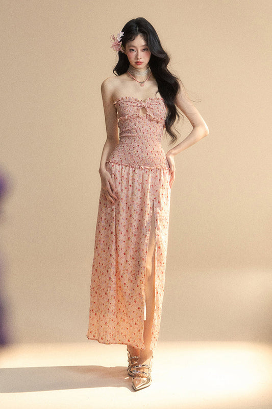 Mädchen Langes Süßes Kleid Tube Top