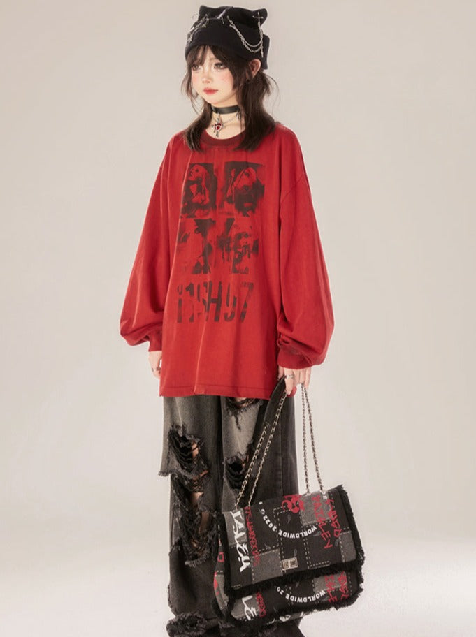 Locked Long Tops Loose Dark