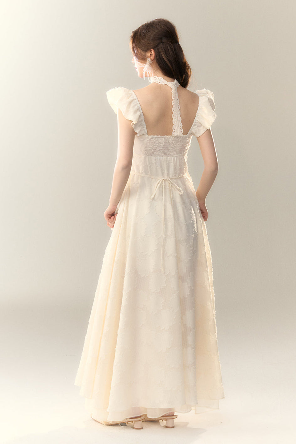 Jacquard Holiday Dress Frilled