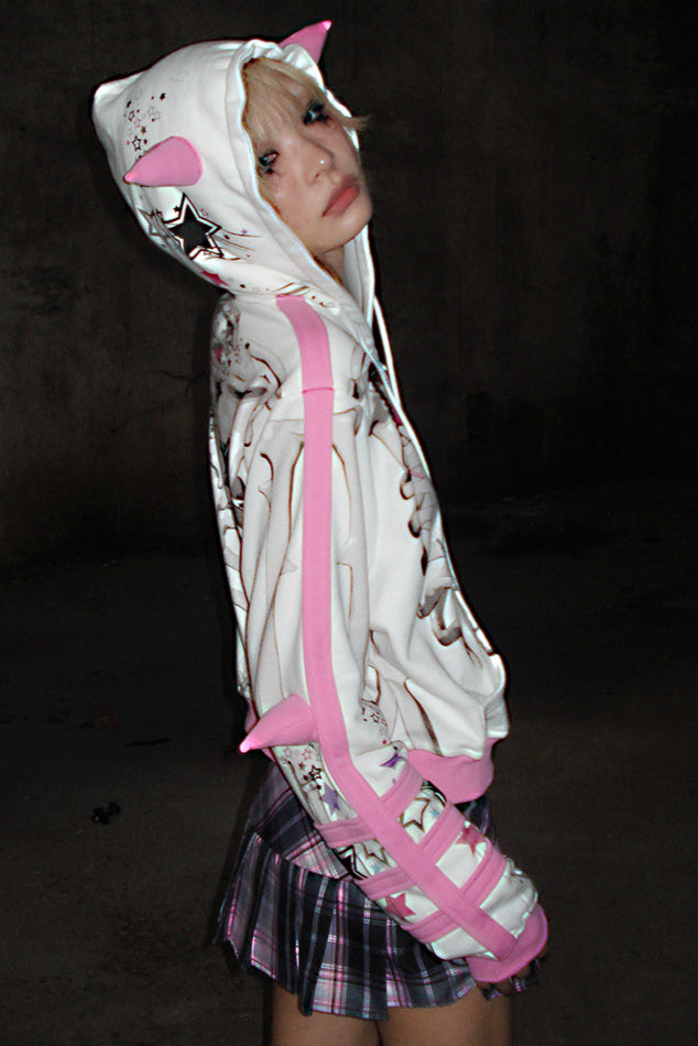 Hoodie Ribbon Sweatshirt Animal Print