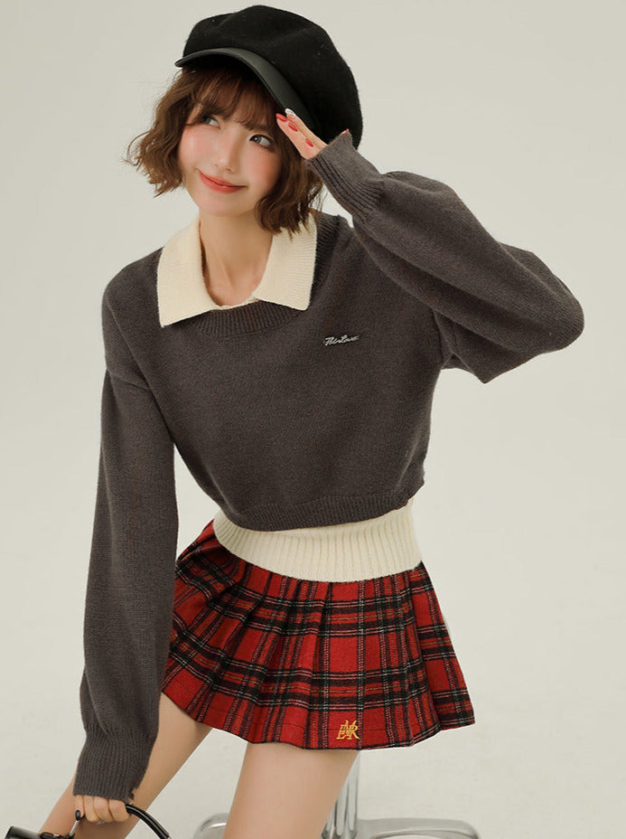 Ensemble de deux pièces en tricot superposé