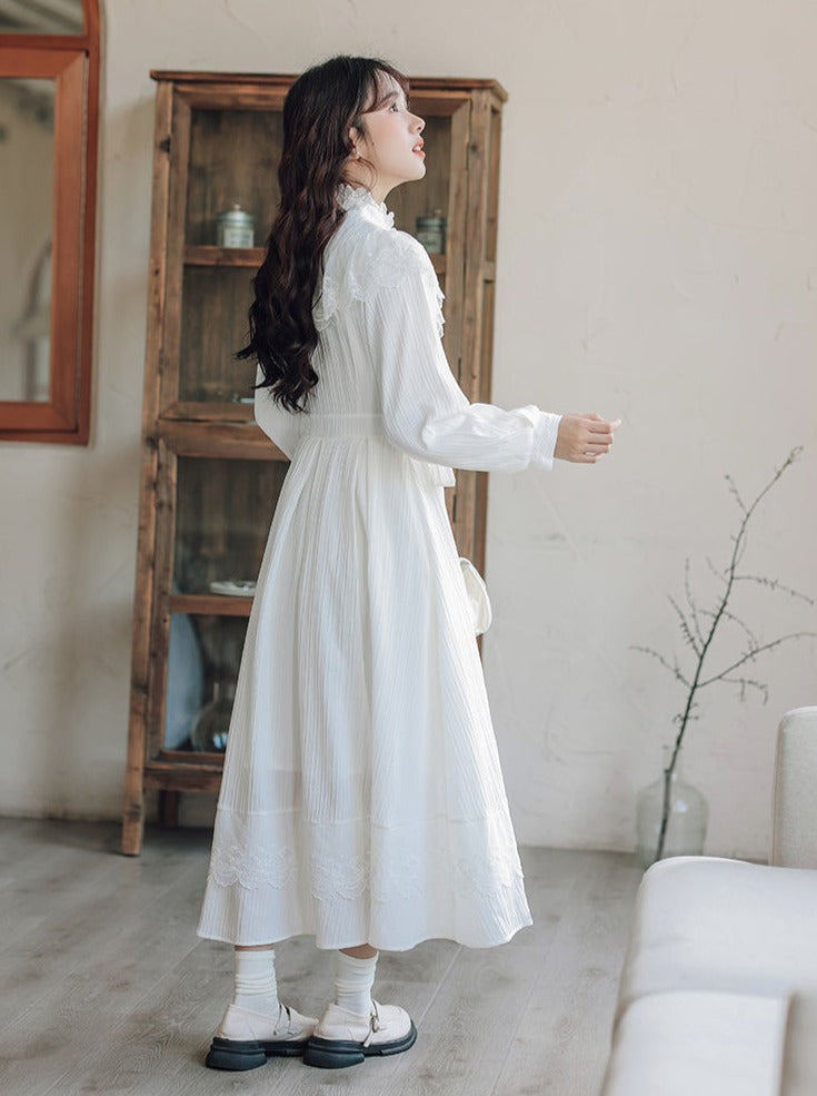 Lace China Dress Ribbon Waist