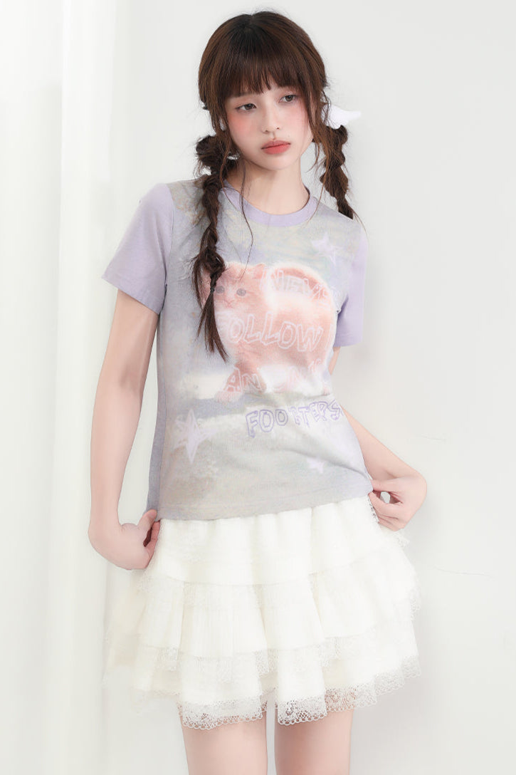 Cat Top Neck Round