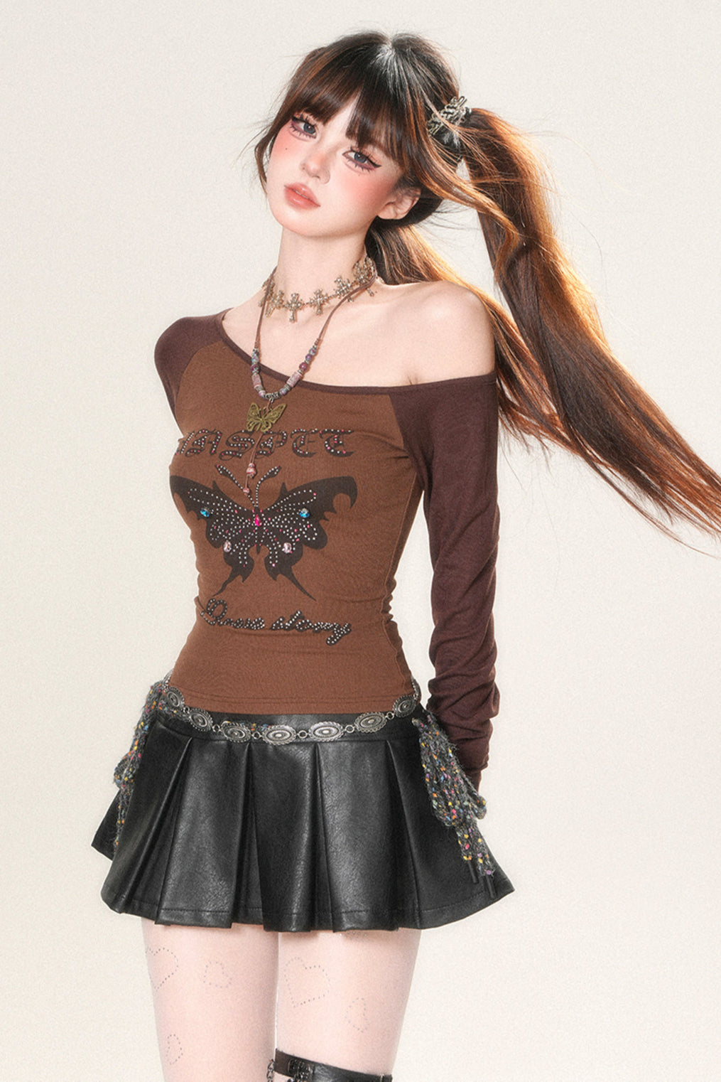 Shoulder Western Sexy Top Slouchy One