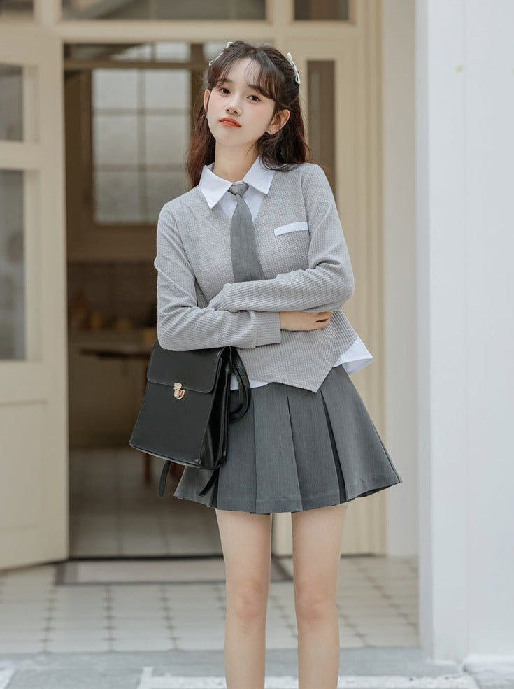 Hauts universitaires asymétriques style rétro décontracté