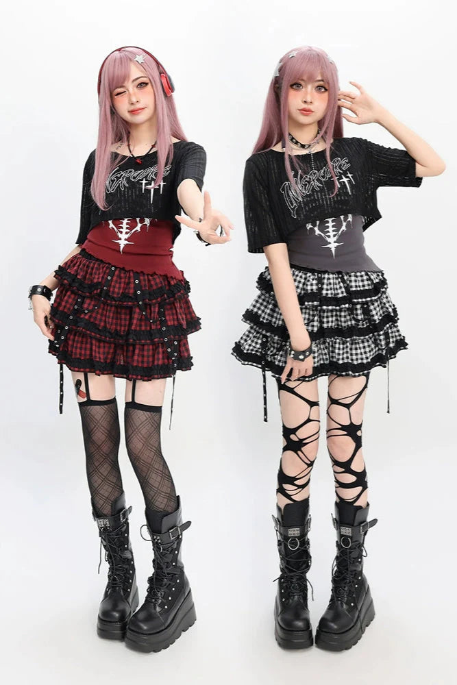 Asian vest Y2K and smock skirt Light