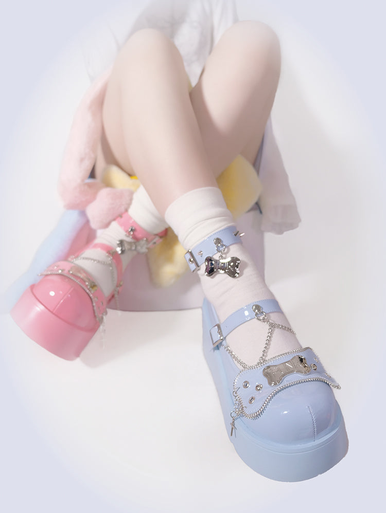 Plateau Nieten Punk Bone Millennium Schuhe