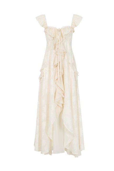 Jacquard Holiday Dress Frilled
