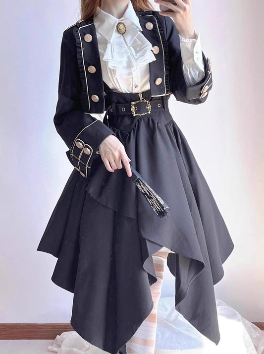 ダークゴシック ロリー タ スーツ ペッピ ロリー タ コート サスペンダードレス