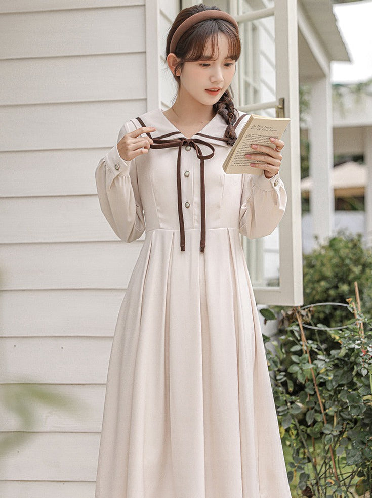 French Retro College Style Dress