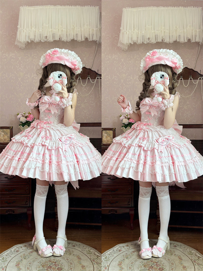 Haubenpuppe Kopfschmuck Kleid + Antike Prinzessin Perle