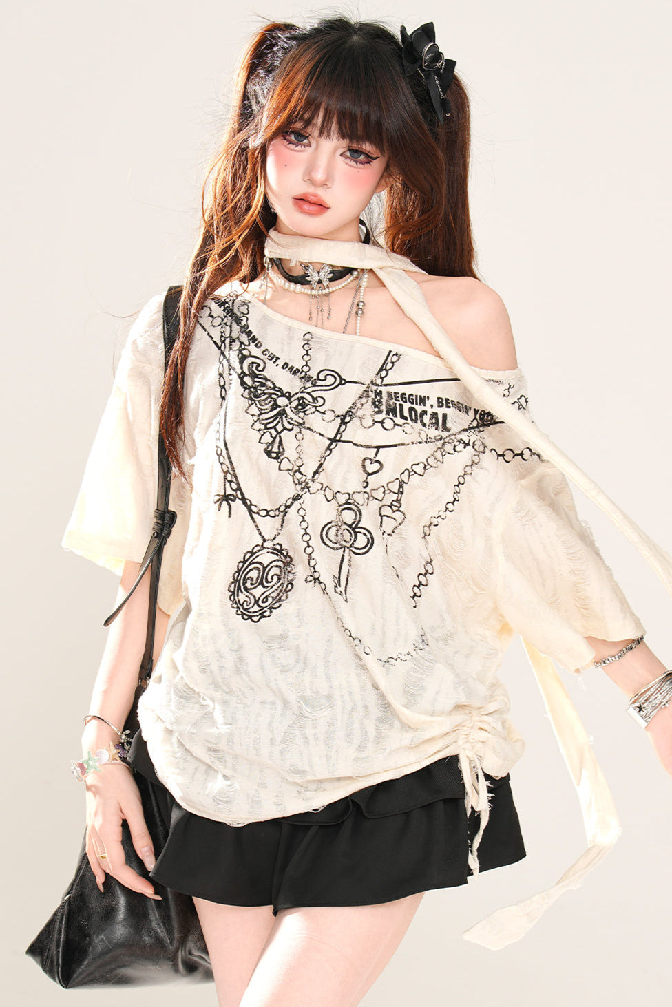 one-shoulder loose tops Mine