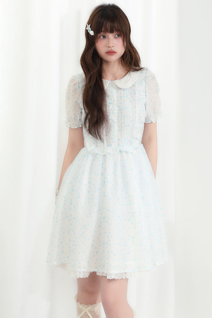 Puppe Ecosta Blumenkleid transparent