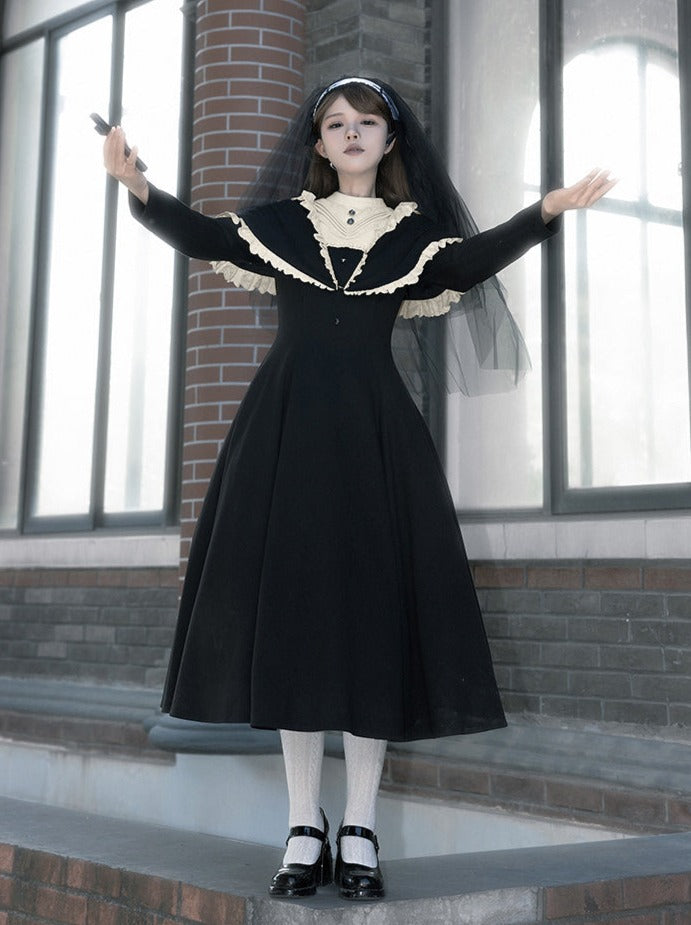 Piece Faux Gothic Dress Two Lolita
