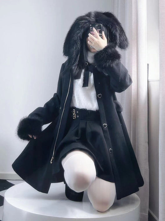 Little Rabbit Mine Coat Fur Black