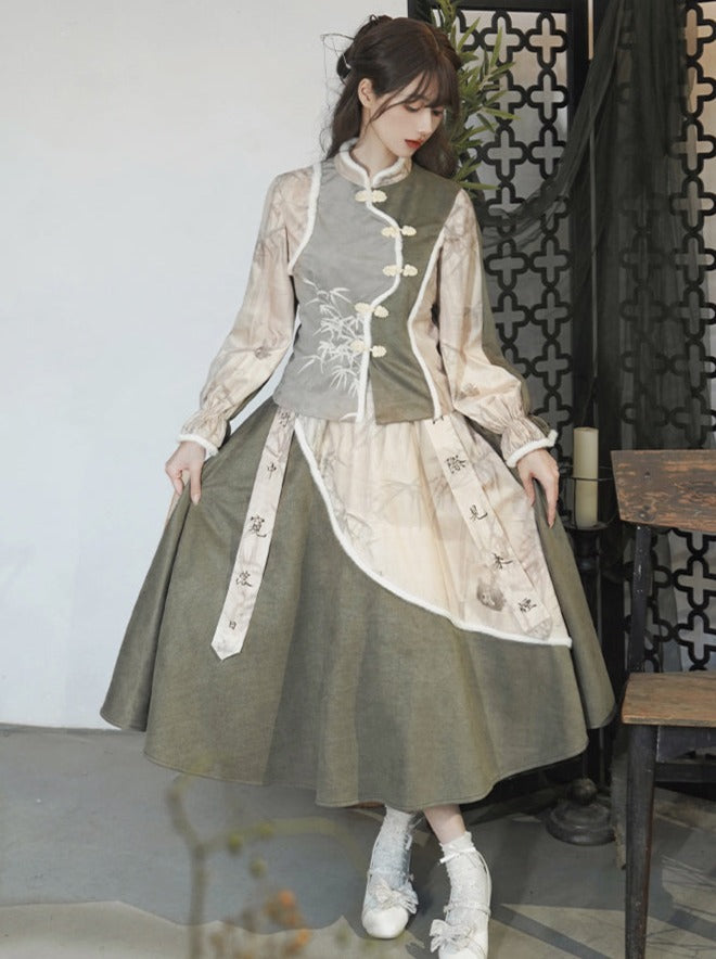 Print Flared Top + Skirt China