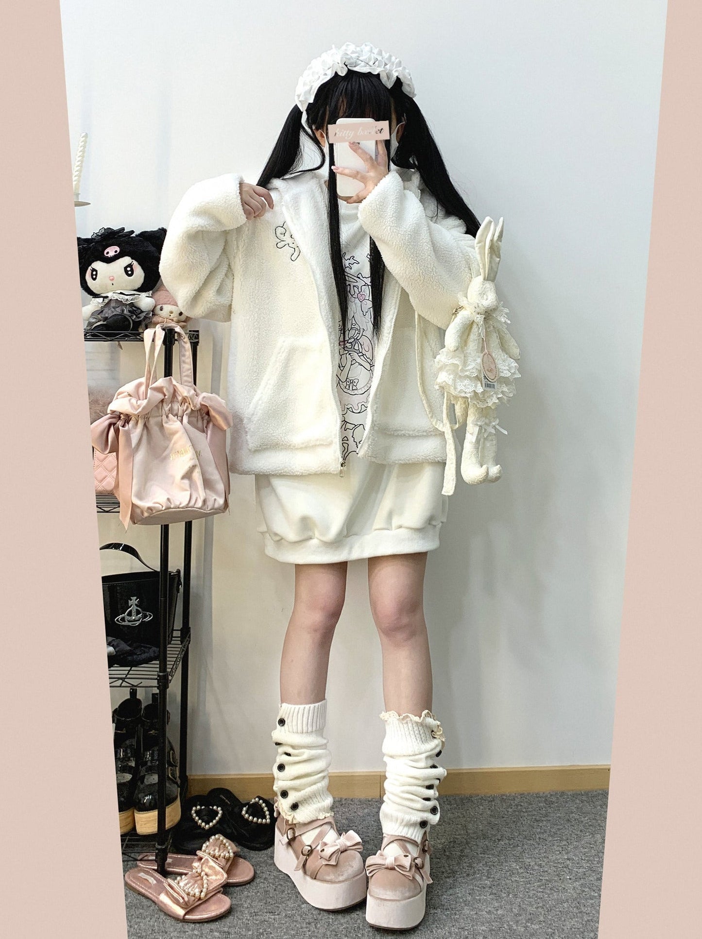 Mine Strap Print Velvet Long Trainer