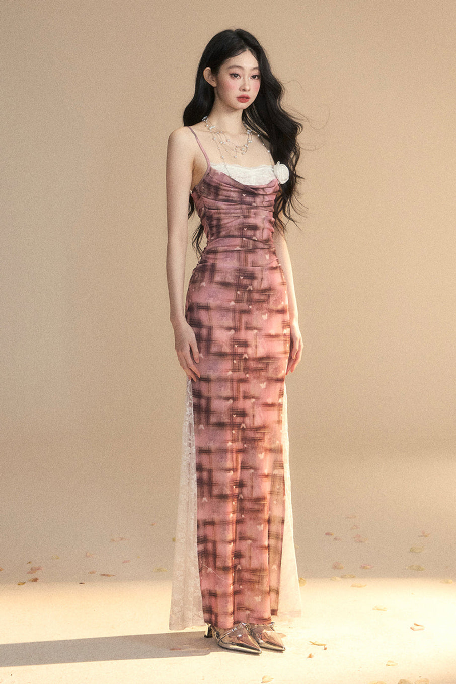 Dress Dreamland One Lace Check Shoulder