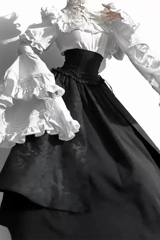 Dark + blouse ruffle gorgeous lolita gothic skirt