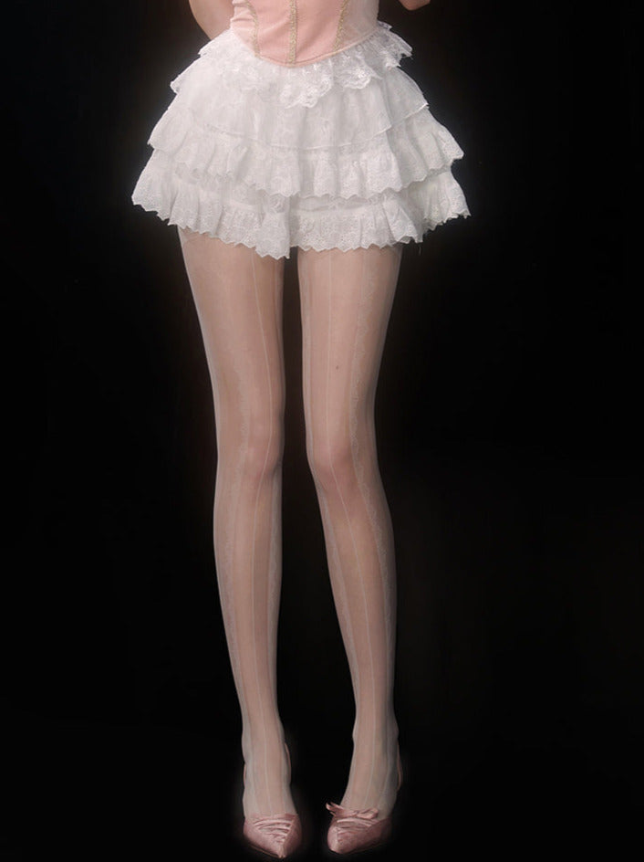 Lace White Lace Off-the-shoulder Cake Style + Ballet Skirt Top Pink Velvet Strap