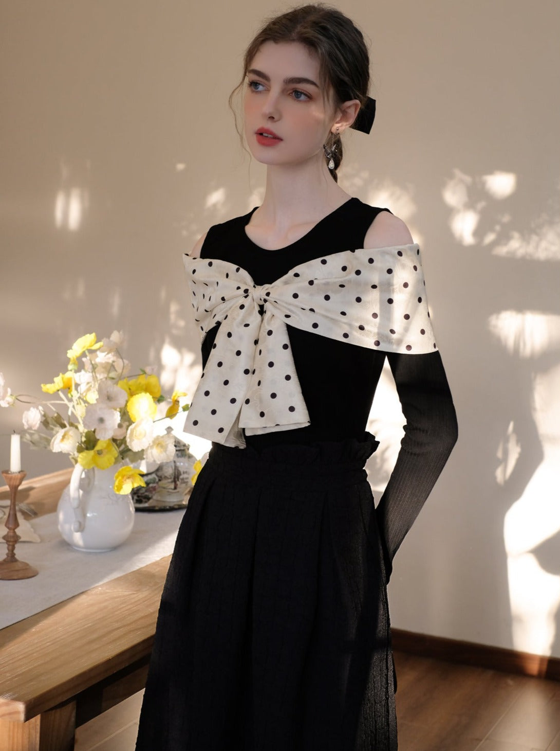 Long Skirt Brown Bob Top Dot Queen + Sugar
