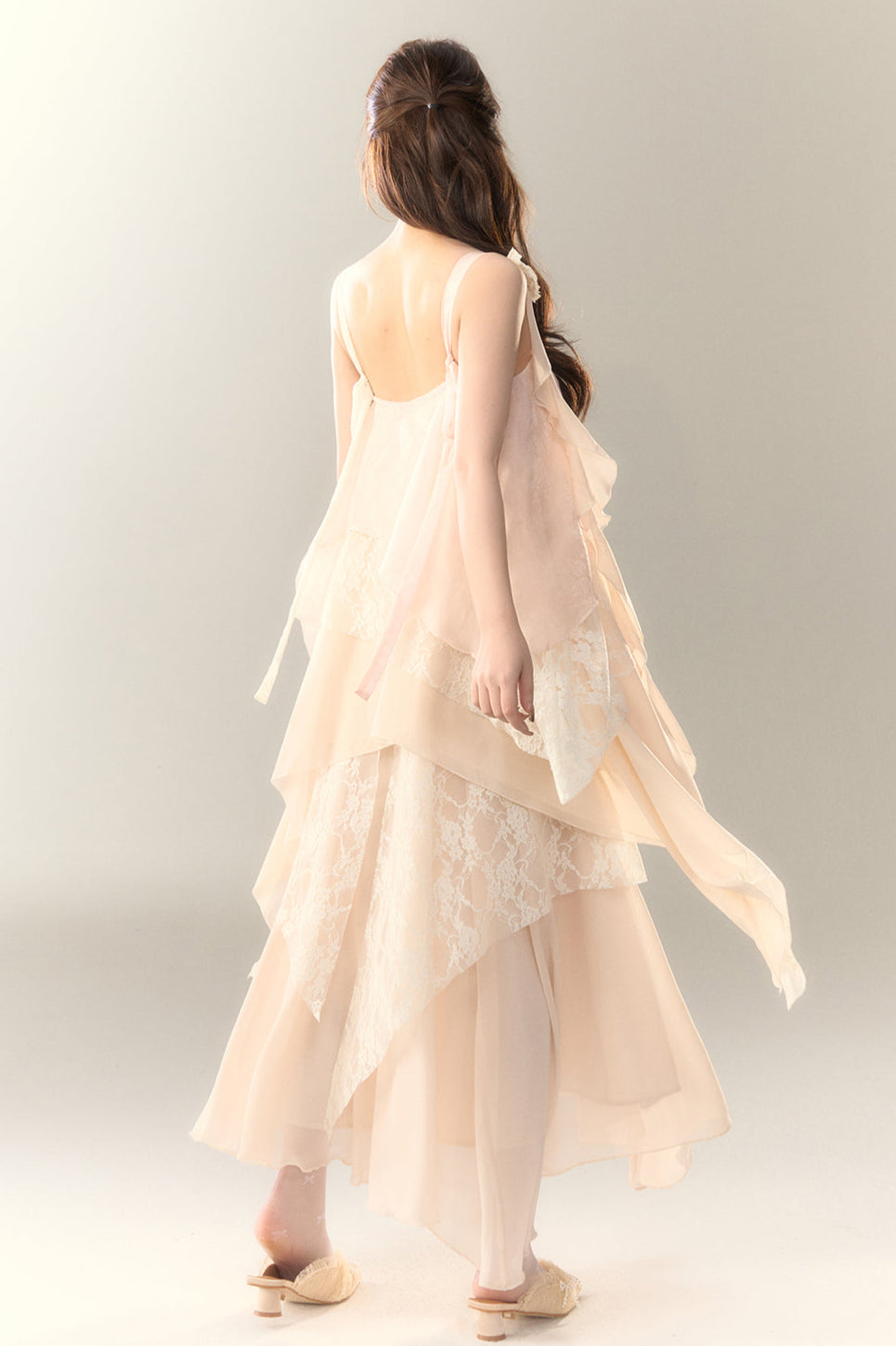 Roselle Irregular Dress Long Multi-Layered Heavy Skirt