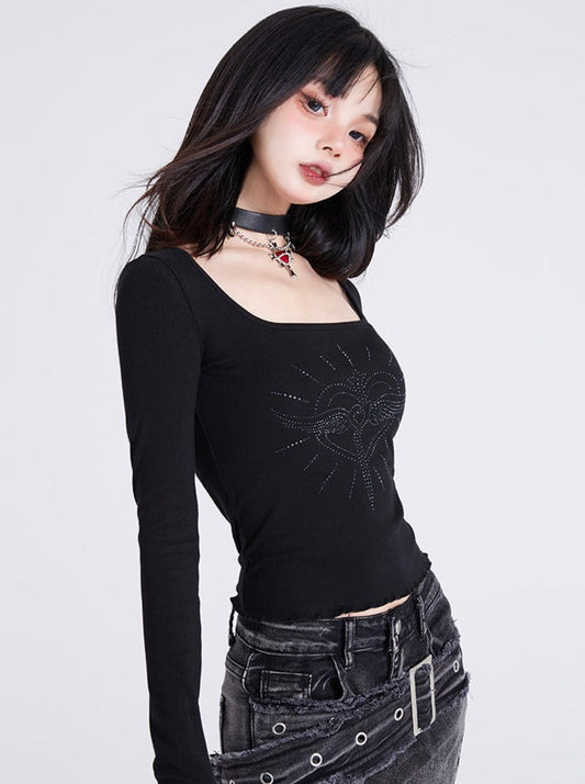 ダイヤモンドスリムトップガールトップスホットフィットホット