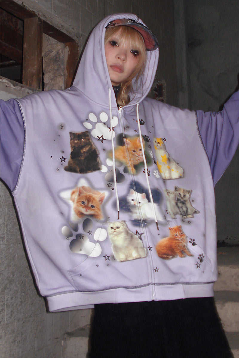 Colorful Sweatshirt Spray Cat Art