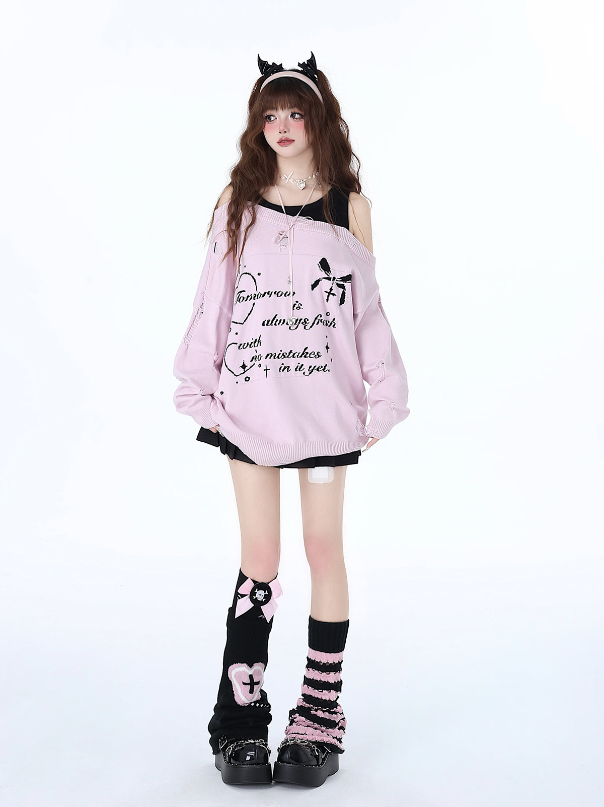 Haut deux pièces à épaules dénudées, style décontracté et cool, effet faux-sucré, pour une fille adorable