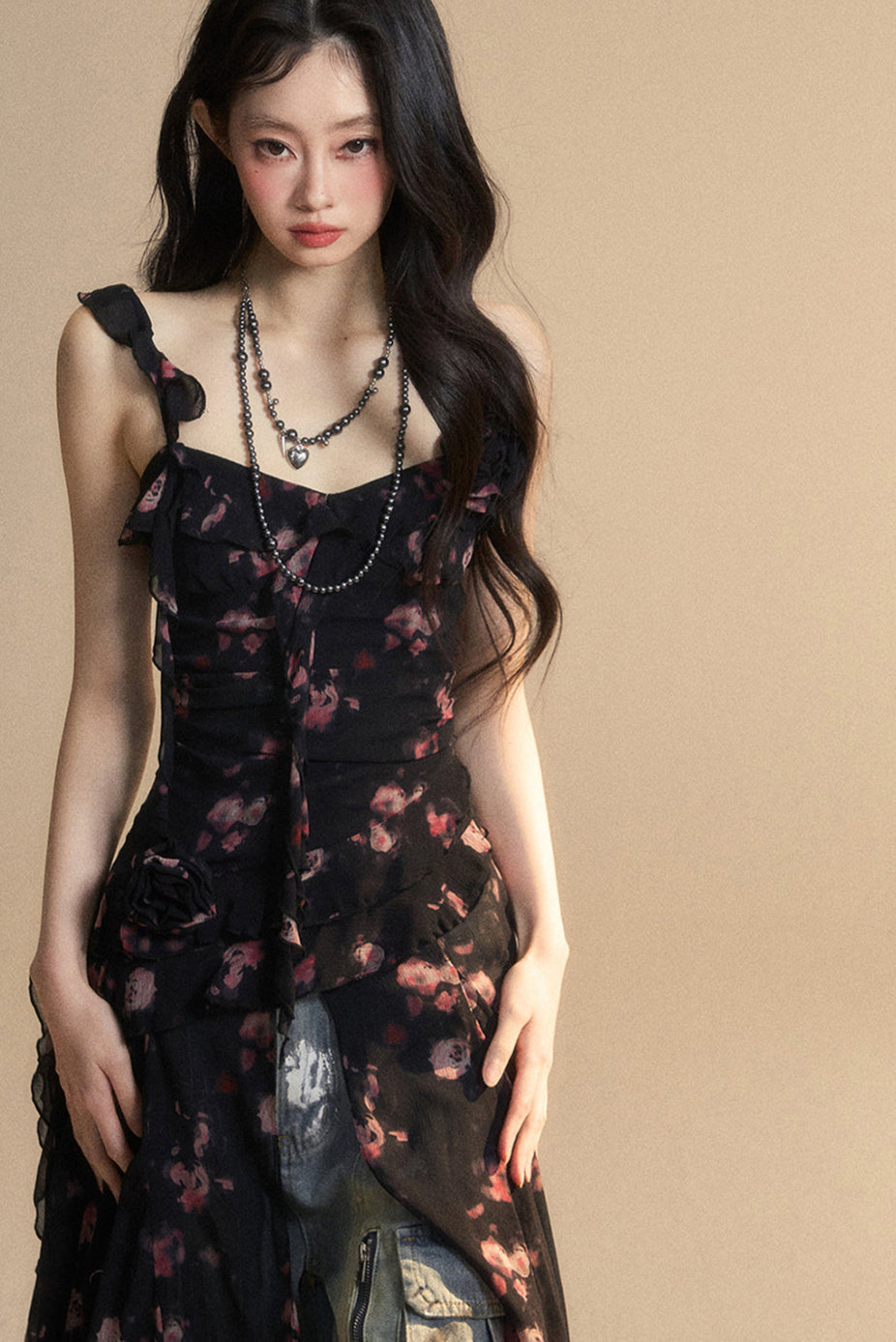 Chiffon Top Asymmetrical Wildflower Reservations Camisole